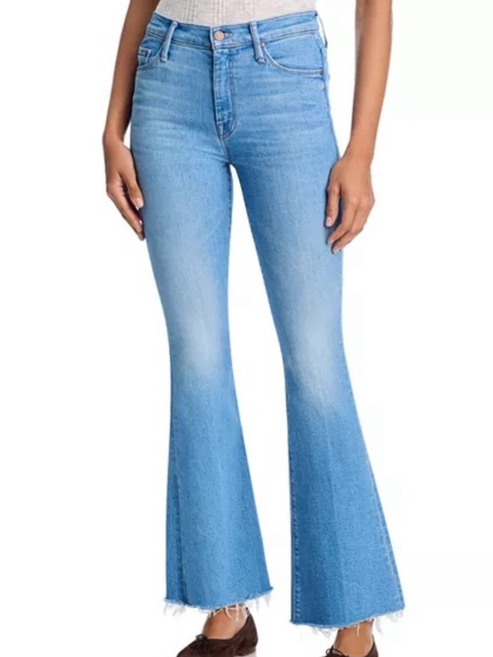 MOTHER The Weekender Fray Flare Jeans, Size 28